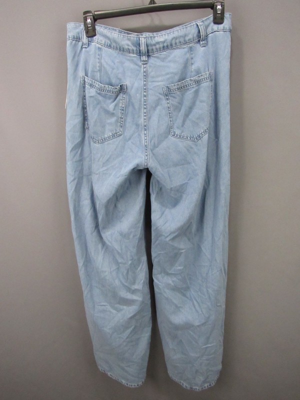 DKNY Center-Piped Wide-Leg Mid-Rise Jeans MSRP $99 Size 14 # 19B 1103 Blm gallery