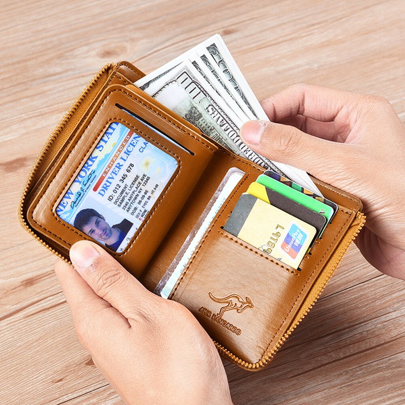 Waterproof Mens RFID Blocking Leather Wallet Credit Card ID Holder Zipper Purse gallery
