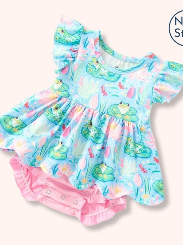 PETE + LUCY PREPPY POND GIRL INFANT ROMPER SIZE 9-12 MONTH