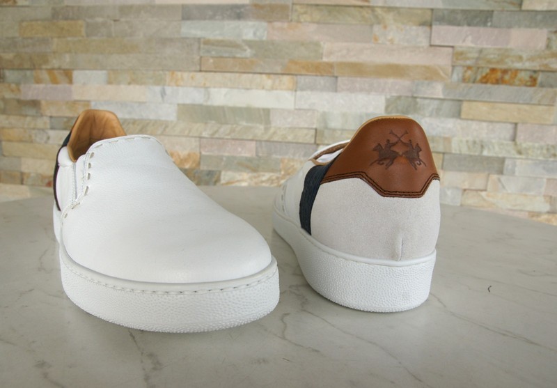 La Martina 43.5 slip on loafers slip on shoes lfm20103 white New former RRP €249 gallery