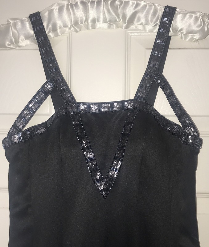 AMANDA WAKELEY ‘ELEMENTS’ LONG BLACK EVENING DRESS SIZE 34” CHEST