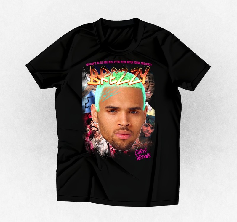 Chris “Brezzy” Brown graphic t-shirt black or any color and size you choose