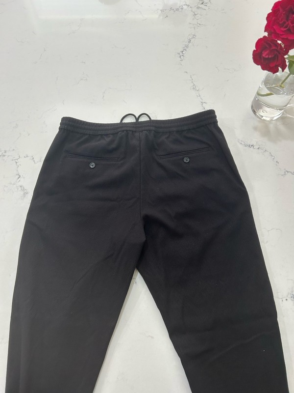 Perry Ellis Men's Drawstring Dress Pants Black Slim Fit Stretch 34x32 Flat Front gallery