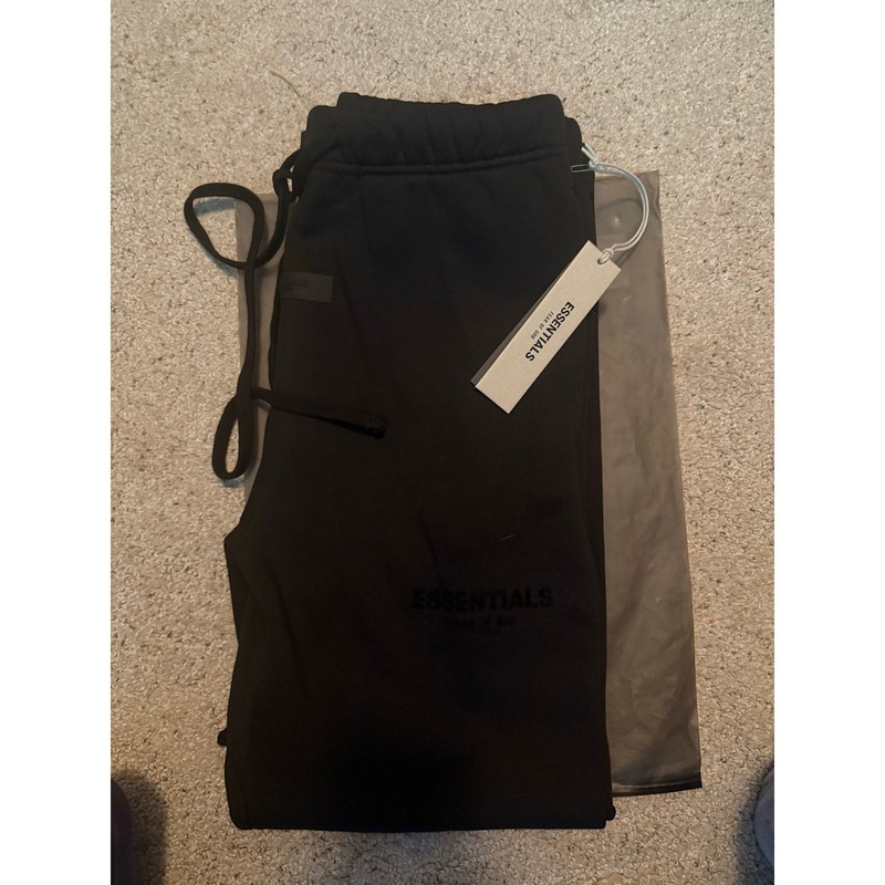 NWT Essentials Stretch Limo Black Sweatpants Size Small