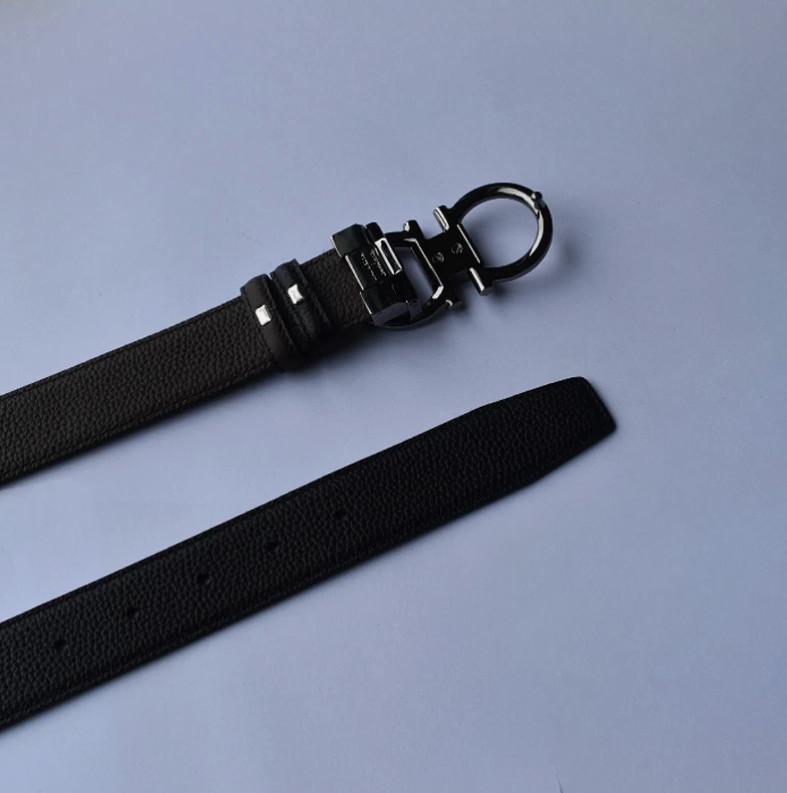 Ferragamo Reversible Adjustable 120cm Belt Gunmetal Horseshoe Buckle Men gallery