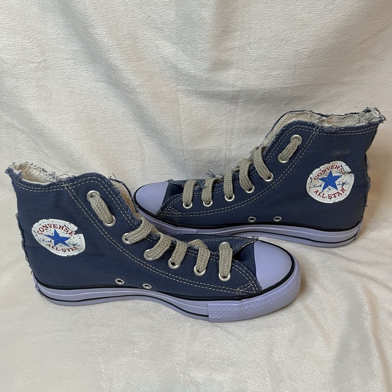 Converse Chuck Taylor All Star Hi Graphic Star 1J266 Blue Denim Unisex USA M5 W7 gallery