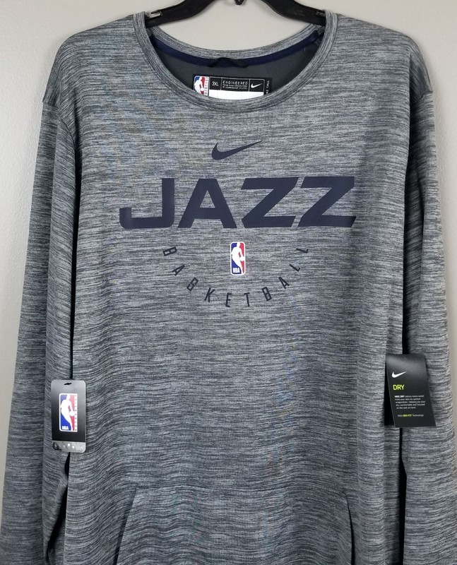 NIKE UTAH JAZZ CREW SWEATSHIRT NBA TEAM ISSUED GREY RARE NEW (SIZE 3XLTT TALL)