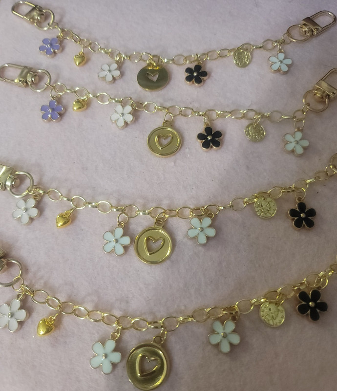 Gold Floral Handbag Charm Accessory, DETACHABLE BUYERS CHOICE
