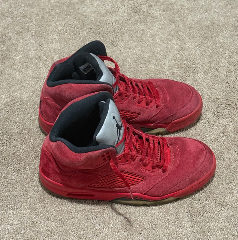Nike Air Jordan 5 Retro 'Red Suede', US Men’s Size 9, 136027-602, Red Gray shoes gallery
