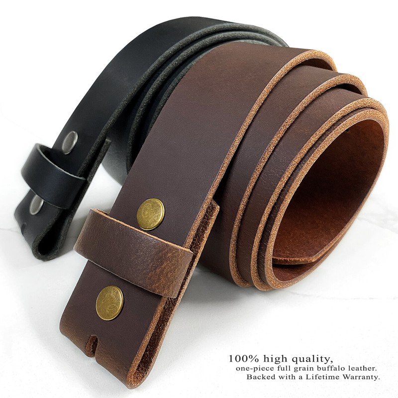 BS1300 Vintage Genuine Oil Tanned Leather Belt Casual Belt Strap 1-1/2″ Wide