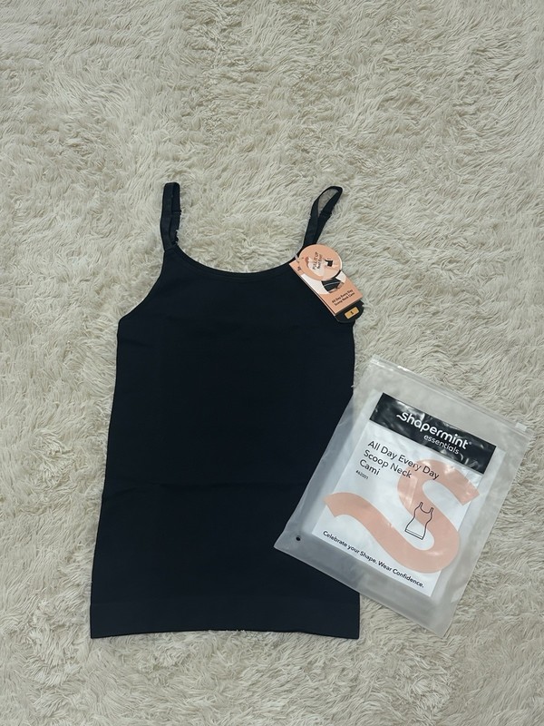 Shapermint Essentials Shaping Camisole Scoop Neck Strap Black Womens Size Small