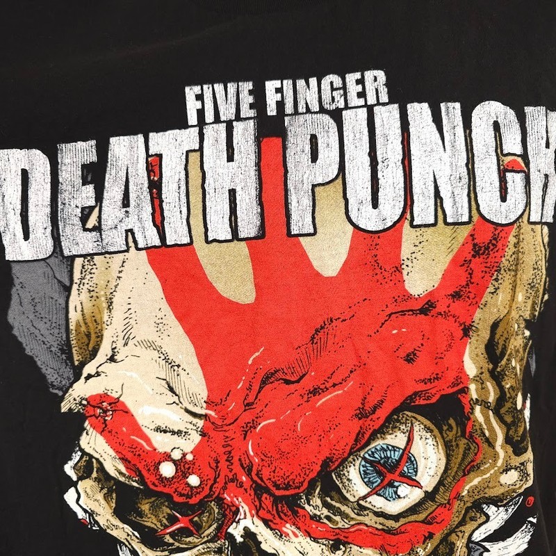 Five Finger Death Punch T Shirt Mens Size Large Black Warhead Skull 5FDP gallery