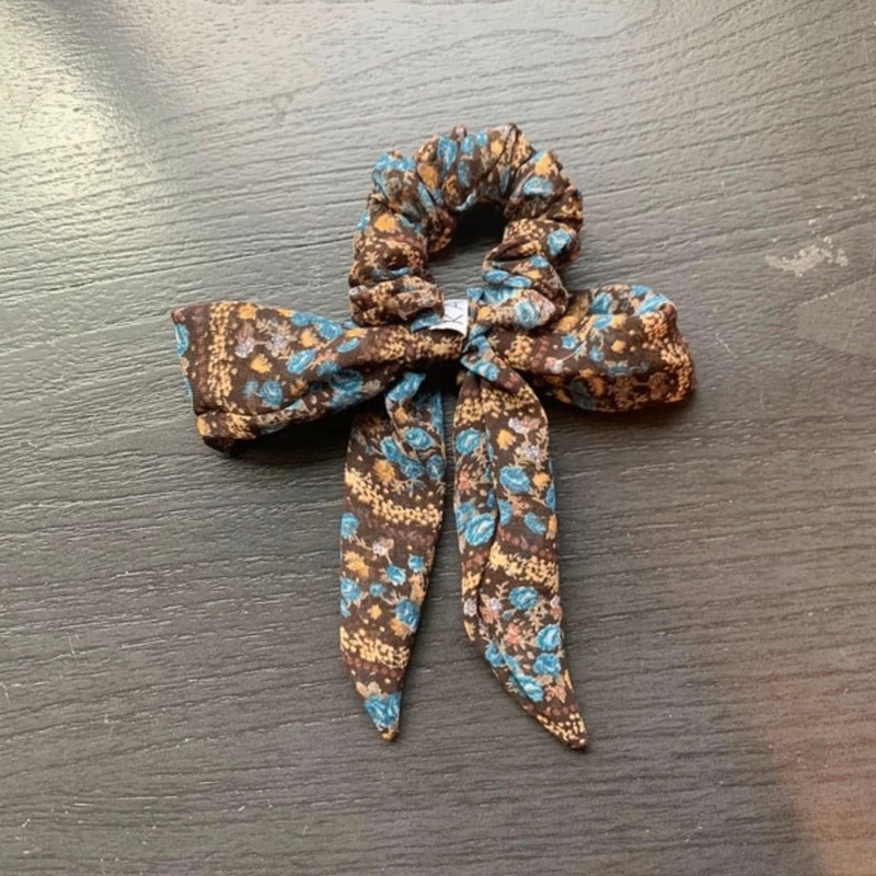 KAXI Floral Print Bow Scrunchie