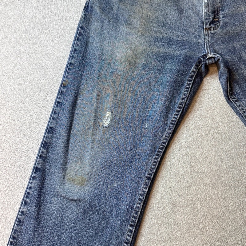 Wrangler Jeans Mens 36x29 Blue Regular Fit 96CFW Straight Leg Stretch Distressed gallery