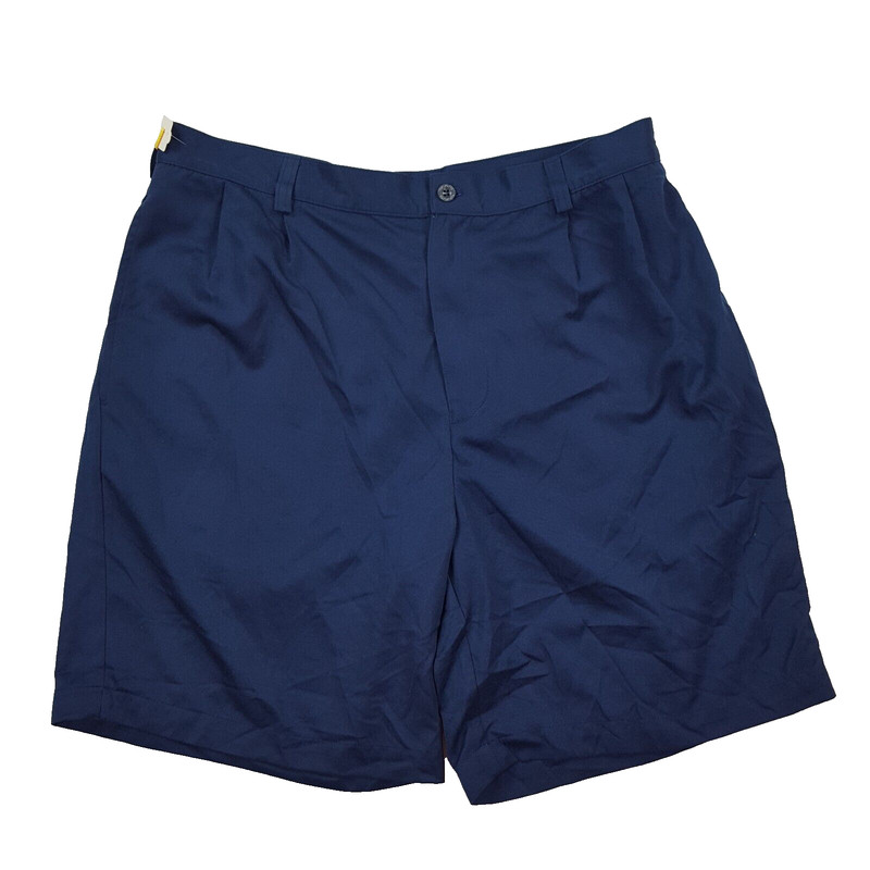 Spalding Golf Navy Blue Pleated Front Men’s Size 35 Chino Shorts Preppy Sports