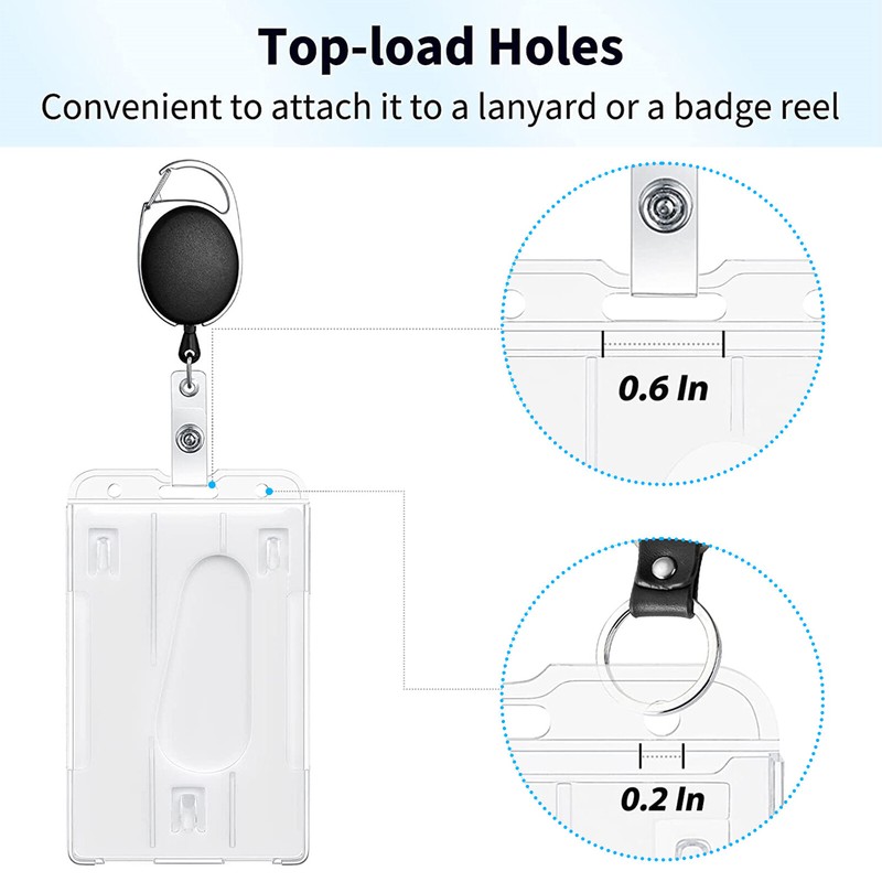 10Pcs ID Card Badge Holder Hard Plastic Protector Vertical Clear Protective Case gallery