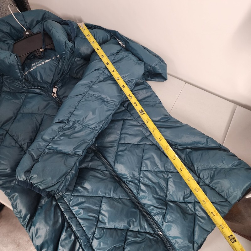 London Fod Size Small Lightweight Packable Down Filled Jacket Teal Womens Hooded gallery