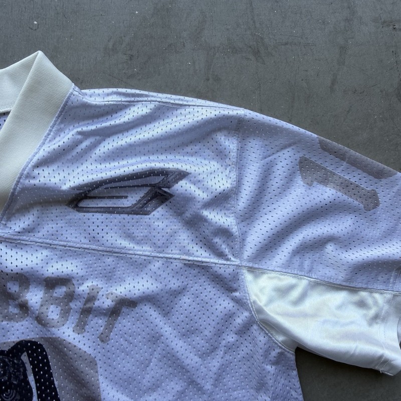 BSRABBIT Trippy Gang Sz M Mesh Jersey White Sold Out Rare Brighter Days 2526FW gallery