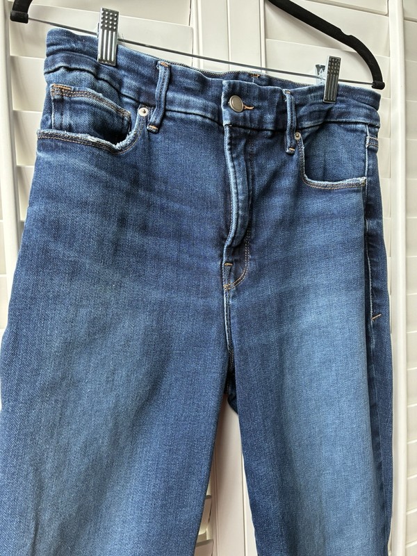Good American Soft Tech Good Classic High-Rise Bootcut western Jeans Stretch 12 gallery
