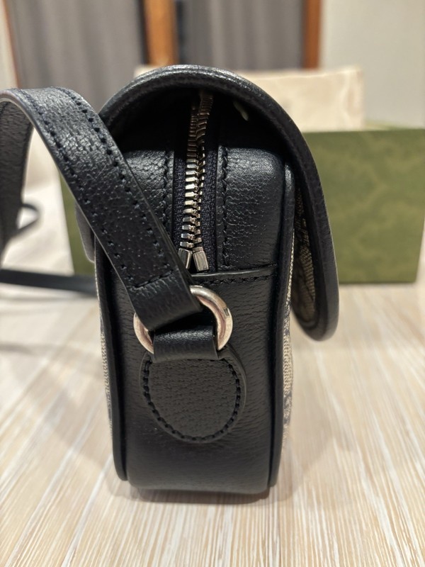Gucci GG Pattern Web Stripe Crossbody Bag Beige/Black w/ Box Dust Bag Card gallery