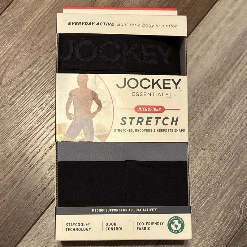 Jockey Essentials Microfiber Stretch Long-Leg Boxer Briefs Odor Control 3Pk