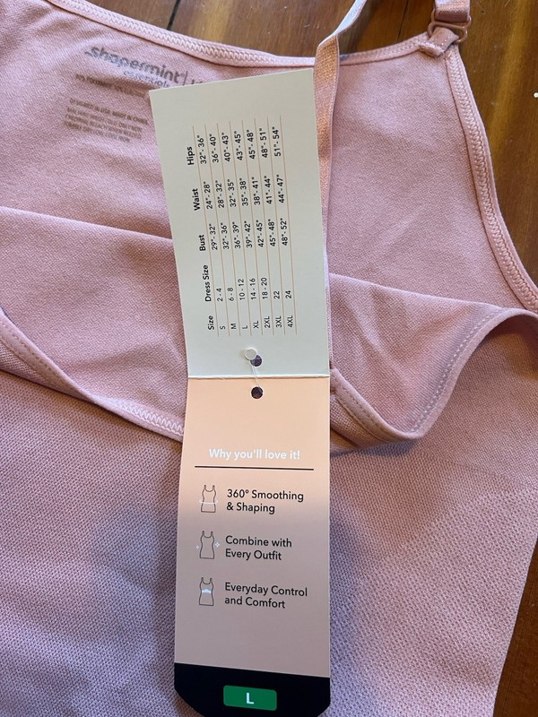 Shapermint Essentials Shape Wear Cami Adjustable Straps Pink Size L gallery