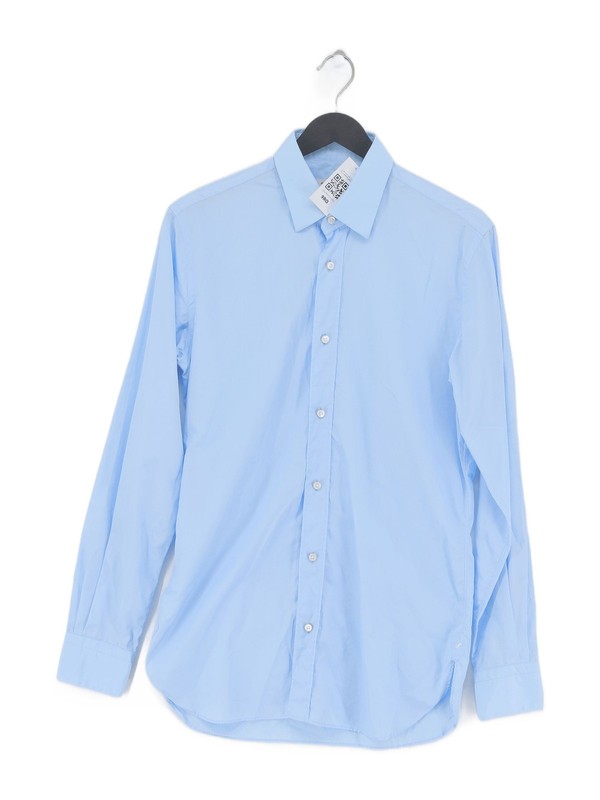 A. Sauvage Men’s Shirt Collar: 14.5 in Blue 100% Other Basic