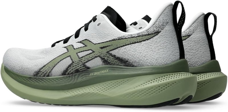 ASICS Men's GLIDERIDE MAX 2 Running Shoes, 12.5, White/Moss - White/Moss - 12.5 gallery