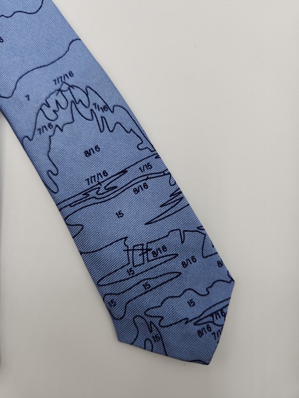 Josh Bach Mona Lisa Paint By Numbers Necktie 100% Silk Blue Art Novelty Vintage gallery
