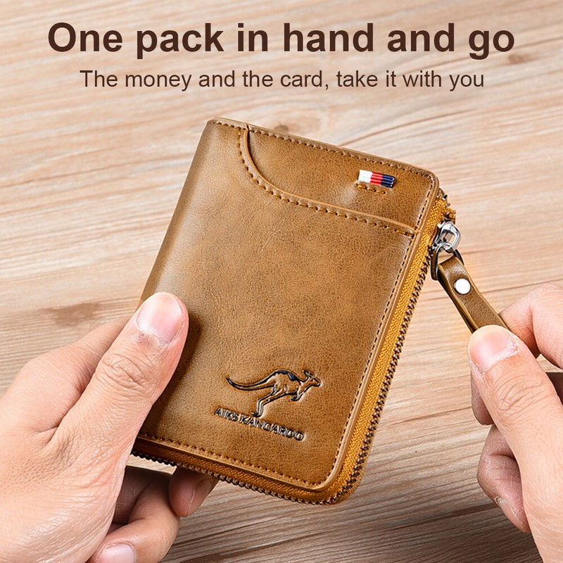 Waterproof Mens RFID Blocking Leather Wallet Credit Card ID Holder Zipper Purse gallery
