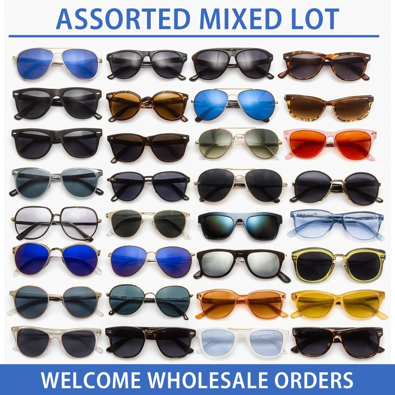 100PC Randomly Selected Bulk Wholesale Fashion Sunglasses Assorted Unisex UV400