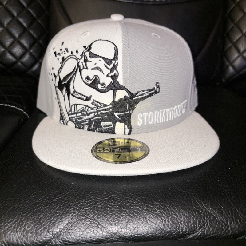 Sz 7 1/2 Rare New Era Star Wars: Storm Trooper 59FIFTY Big Face Cap