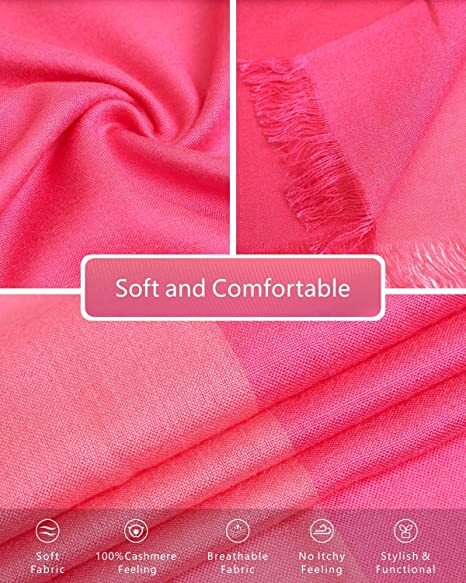 Women Pashmina Wool Feel Silky Classic Solid Wedding Shawl Scarf Stole Wrap gallery
