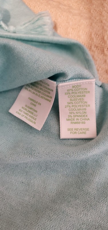 Lilly Pulitzer Elba Sweater Tunic Seasalt/Lagoon Blue SZ M 3/4 sleeve gallery