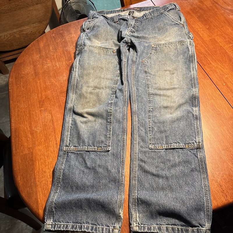 AmericaWare Double Knee 38×32 Workwear Jeans Distressed