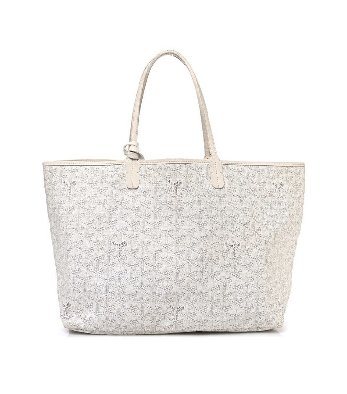 Goyard White/Gray Goyardine Tote Bag with Pouch Double Handles Silver HW gallery