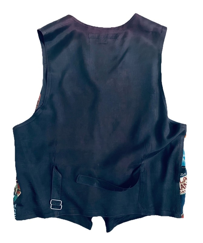 SHARPER IMAGE Vintage SILK VEST MODERN MECHANICS Magazine Novelty Print Size L gallery