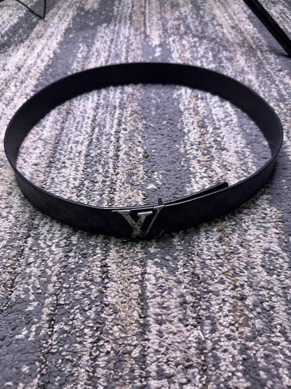 Louis Vuitton Men’s Reversible Check Belt LV Logo Buckle Black Size 36 90 40mm