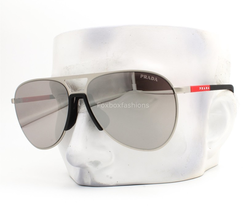 Prada Linea Rossa Sunglasses SPS53Z 18X-80I Matte Champagne Silver with Case