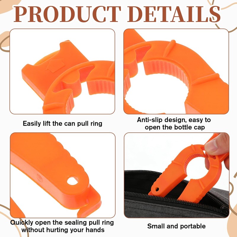 3Pcs Water Bottle Opener, Multifunctional Plastic One Size, Bule White Orange gallery