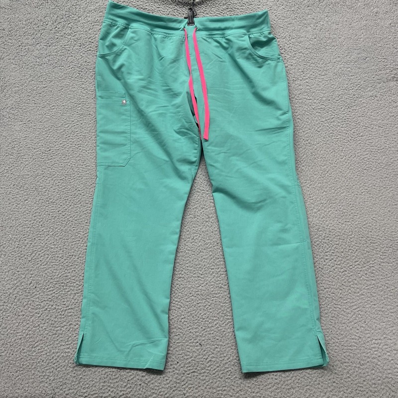 Figs Scrub Pants Womens XXL Green Kade Cargo Medical Nursing Work Wear