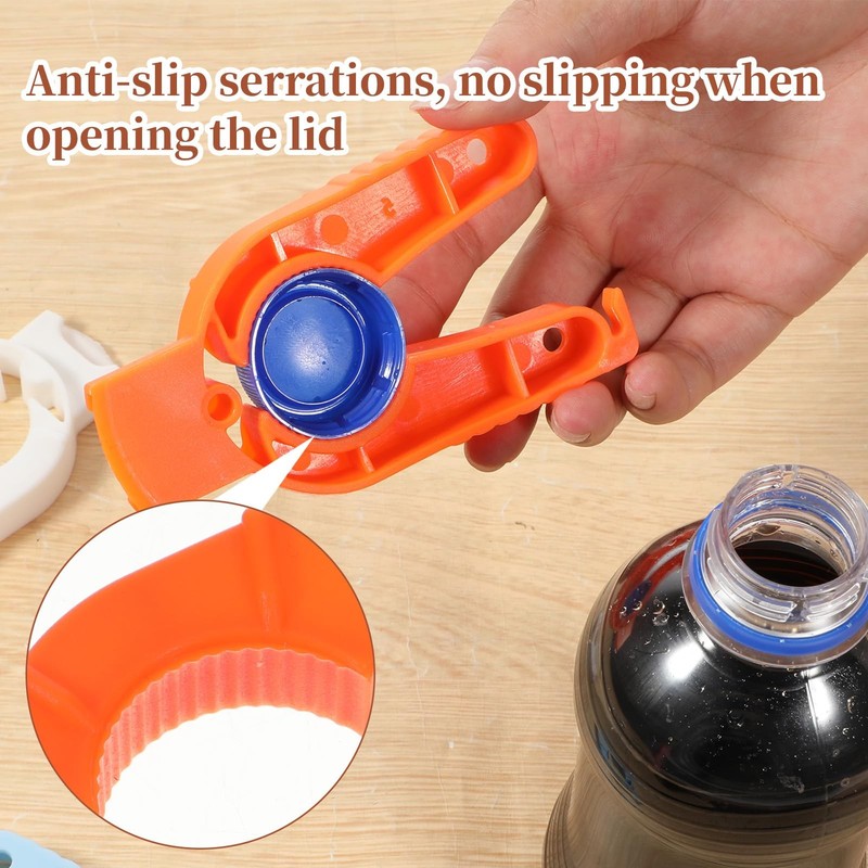 3Pcs Water Bottle Opener, Multifunctional Plastic One Size, Bule White Orange gallery