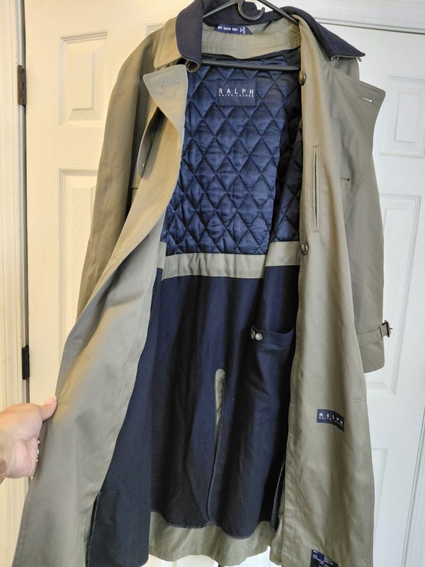 Vintage RALPH Ralph Lauren 42 R Trench Coat Removeable Liner