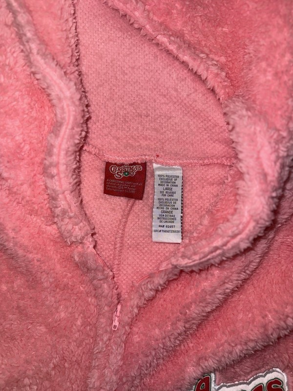A Christmas Story Pink Fleece Hooded One-Piece Pajamas size L Holiday Cosplay gallery
