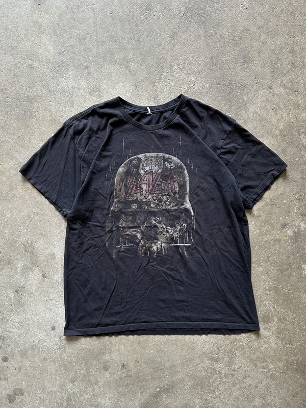 Vintage 2000s Slayer Slayer Band Skull Rock Metal Graphic T Shirt Black Sz 2XL