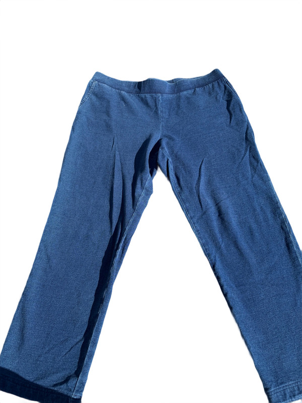 Vintage Blue Cotton Trousers Unisex Ankle Length Casual Wear