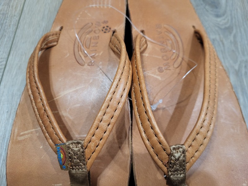 RAINBOW Thong Sandals Double Layer Redwood Womens XL 8.5-9.5 302ALLN Leather $74 gallery