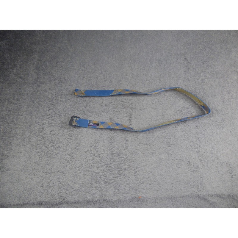 Patagonia Friction Web Belt Mens Blue Gold Argyle Pattern Aluminum Buckle 43in