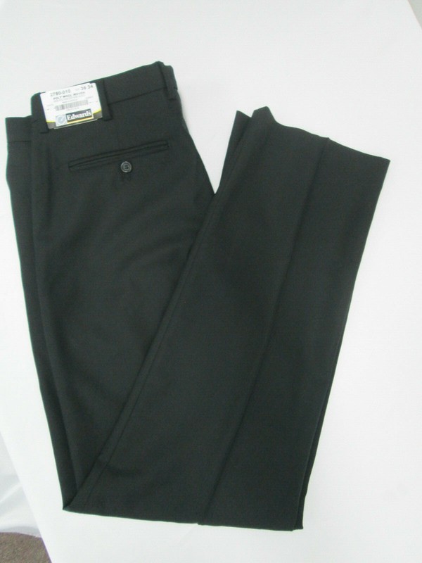 Mens dress pants black flat Edwards #2973 28 30 32 34 36 38 42 44 48 50 52 NEW