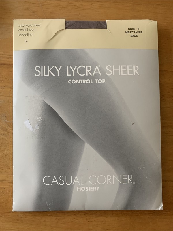 Casual Corner Silky Lycra Sheer Control Top Size C Misty Taupe Sandalfoot